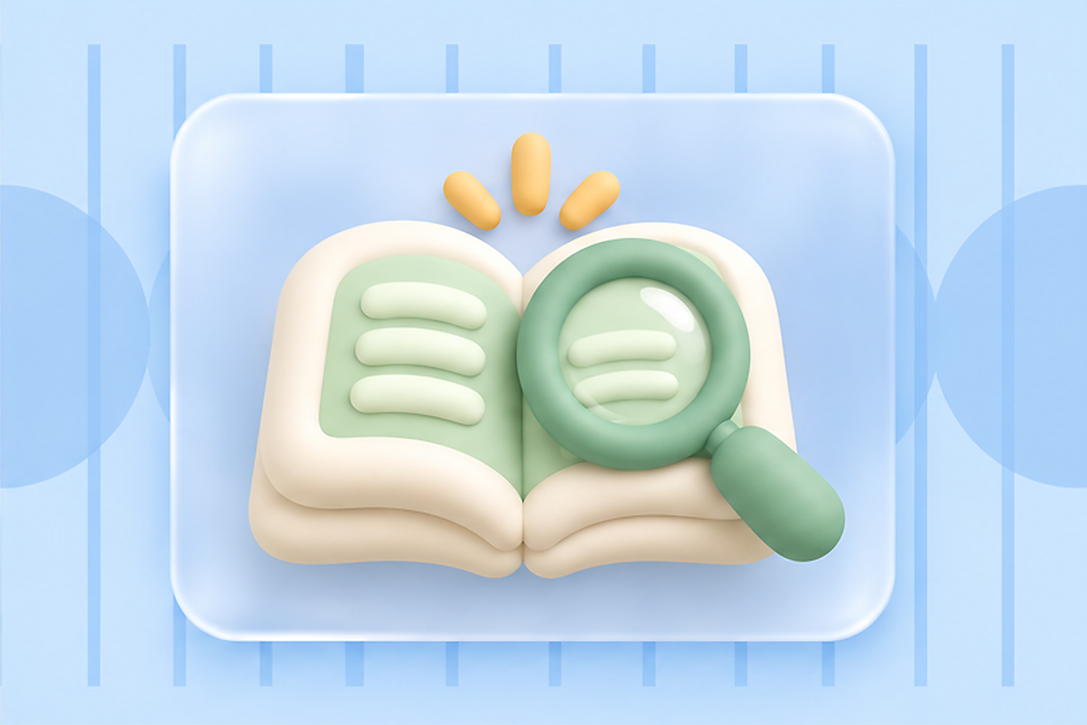An open book and magnifying glass, representing understanding your health